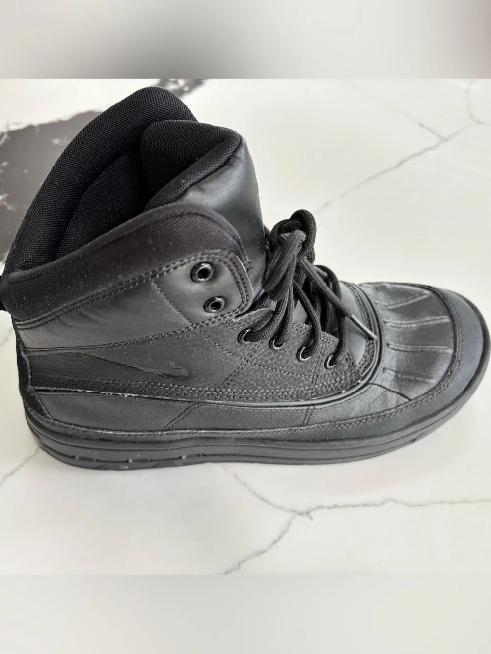 Nike Kids Black All-Weather Lace-Up Boots